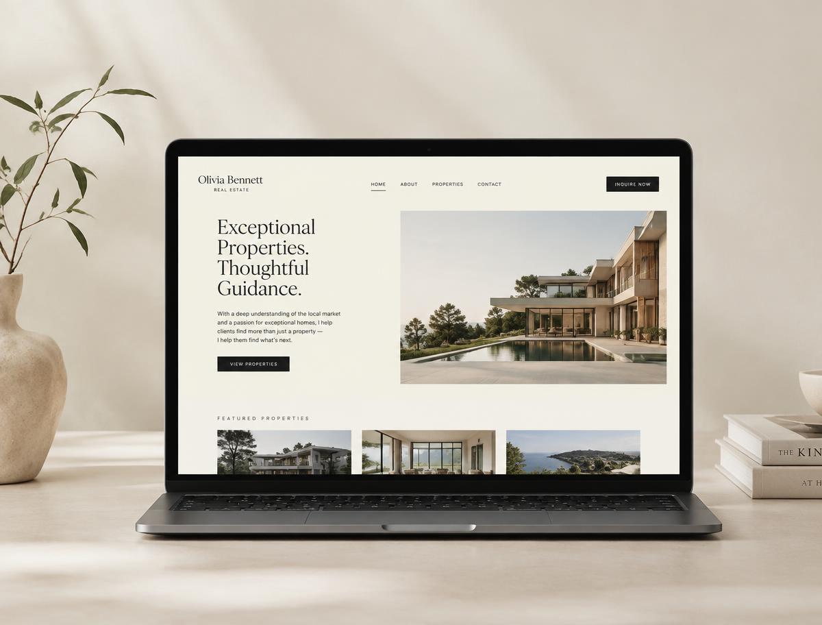 Website design concept for Olivia Bennett Real Estate
